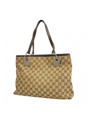Gucci Tote GG Canvas Brown Silver
